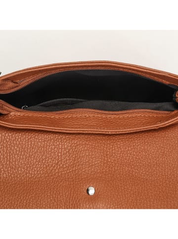 Victor & Hugo Paris Leder-Umhängetasche "Ring" in Hellbraun - (B)21 x (H)16 x (T)5 cm