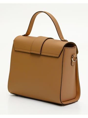 Victor & Hugo Paris Leder-Henkeltasche "Ariel" in Camel - (B)26,5 x (H)23 x (T)8 cm