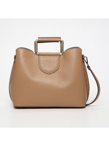 Victor & Hugo Paris Leder-Henkeltasche "Biana" in Taupe - (B)29 x (H)25 x (T)13 cm