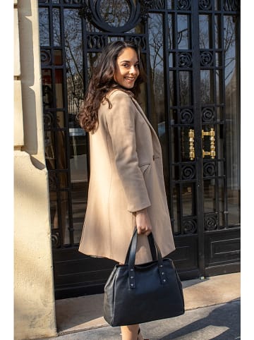 Victor & Hugo Paris Leder-Schultertasche "Mars" in Schwarz - (B)33,5 x (H)26 x (T)11 cm