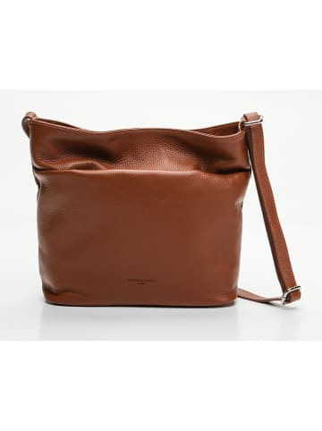 Victor & Hugo Paris Leder-Umhängetasche "Ylena" in Camel - (B)25 x (H)24 x (T)8 cm
