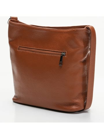 Victor & Hugo Paris Leder-Umhängetasche "Ylena" in Camel - (B)25 x (H)24 x (T)8 cm