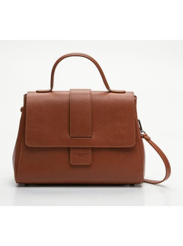 Victor & Hugo Paris Leder-Henkeltasche "Kay" in Camel - (B)28,5 x (H)20 x (T)8 cm