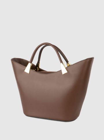 Victor & Hugo Paris Leder-Henkeltasche "Lety" in Braun - (B)28,5 x (H)17 x (T)12 cm