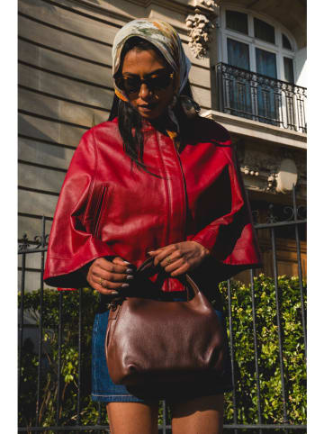 Victor & Hugo Paris Skórzana torebka "Mao" w kolorze brązowym - 24 x 19 x 13 cm