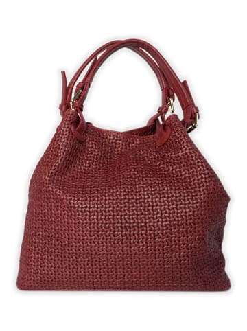 Victor & Hugo Paris Leder-Schultertasche "Reina" in Bordeaux - (B)33 x (H)31 x (T)16 cm