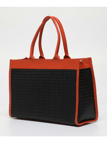 Victor & Hugo Paris Leder-Henkeltasche "Nina" in Orange - (B)37 x (H)27 x (T)12 cm