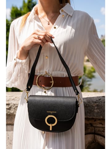 Victor & Hugo Paris Skórzana torebka "Arya" w kolorze czarnym - 21 x 15 x 6 cm