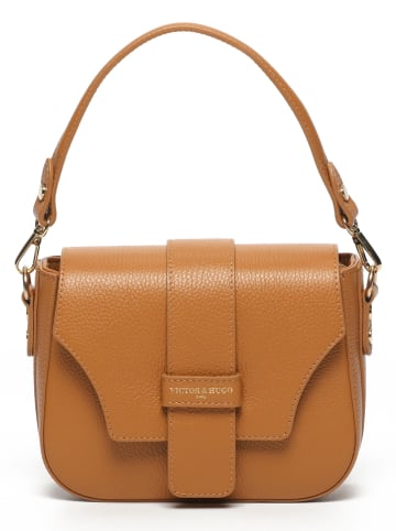 Victor & Hugo Paris Leren schoudertas "Thuret" camel - (B)21,5 x (H)16,5 x (D)7 cm
