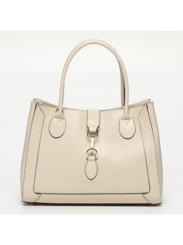 Victor & Hugo Paris Leder-Henkeltasche "Beryn" in Creme - (B)31 x (H)22 x (T)11,5 cm