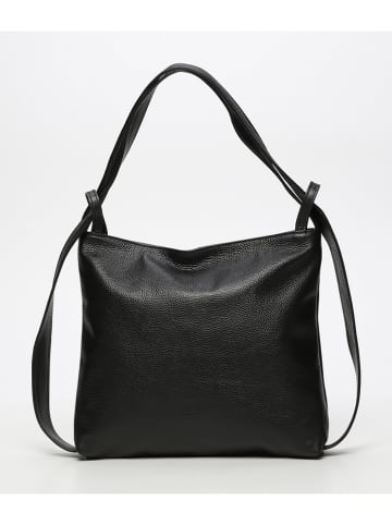 Victor & Hugo Paris Skórzana torebka "Teva" w kolorze czarnym - 40 x 36 x 9 cm