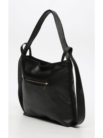 Victor & Hugo Paris Skórzana torebka "Teva" w kolorze czarnym - 40 x 36 x 9 cm