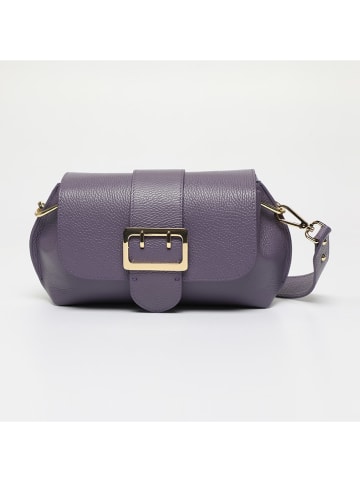 Victor & Hugo Paris Leder-Umhängetasche "Irine" in Lila - (B)30 x (H)15 x (T)6 cm