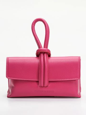 Victor & Hugo Paris Leder-Henkeltasche "Emy" in Fuchsia - (B)22 x (H)11 x (T)5 cm