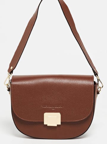 Victor & Hugo Paris Leder-Schultertasche "Ambre" in Braun - (B)25 x (H)17 x (T)5 cm