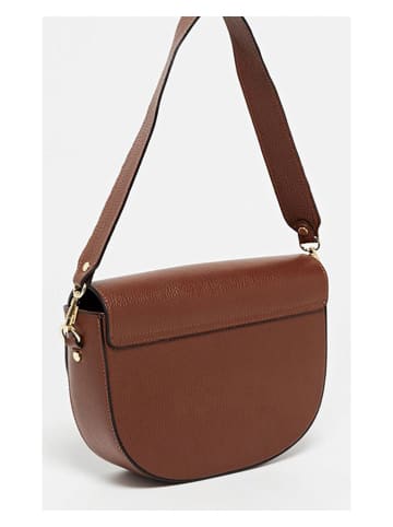 Victor & Hugo Paris Leder-Schultertasche "Ambre" in Braun - (B)25 x (H)17 x (T)5 cm