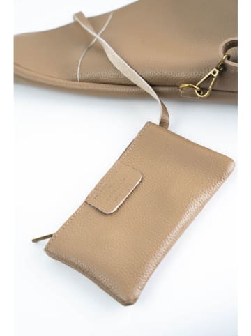 Victor & Hugo Paris Leder-Shopper "Orlane" in Taupe - (B)40 x (H)35 x (T)5 cm