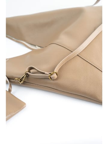 Victor & Hugo Paris Leren shopper "Orlane" taupe - (B)40 x (H)35 x (D)5 cm