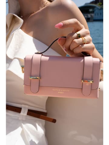 Victor & Hugo Paris Leder-Henkeltasche "Boho" in Rosa - (B)19 x (H)10 x (T)5 cm