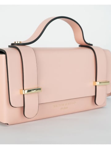 Victor & Hugo Paris Leder-Henkeltasche "Boho" in Rosa - (B)19 x (H)10 x (T)5 cm