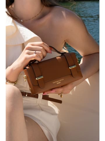 Victor & Hugo Paris Leder-Henkeltasche "Boho" in Camel - (B)19 x (H)10 x (T)5 cm