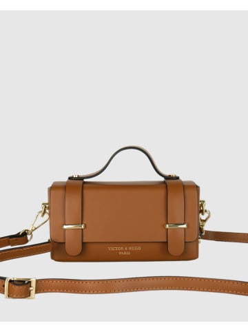 Victor & Hugo Paris Leren handtas "Boho" camel - (B)19 x (H)10 x (D)5 cm