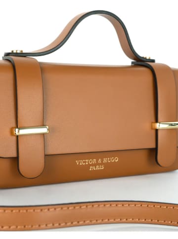 Victor & Hugo Paris Leren handtas "Boho" camel - (B)19 x (H)10 x (D)5 cm