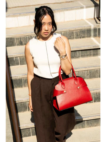 Victor & Hugo Paris Leder-Henkeltasche "Luzd" in Rot - (B)31 x (H)24 x (T)16 cm