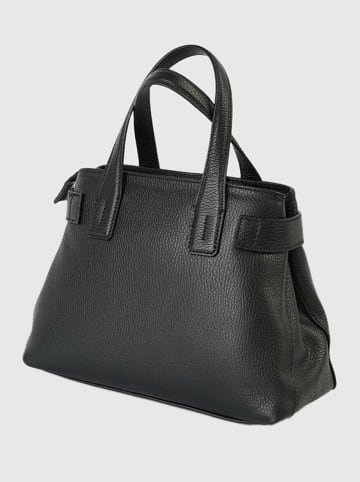 Victor & Hugo Paris Leder-Henkeltasche "Mini Luna" in Schwarz - (B)28 x (H)20 x (T)11 cm