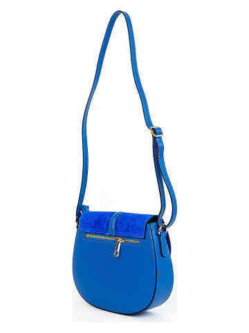 Victor & Hugo Paris Leren schoudertas "Rhea" blauw - (B)24 x (H)19 x (D)6 cm