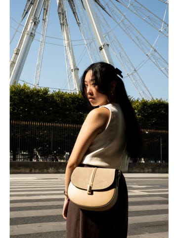 Victor & Hugo Paris Leder-Umhängetasche "Rhea" in Beige - (B)24 x (H)19 x (T)6 cm