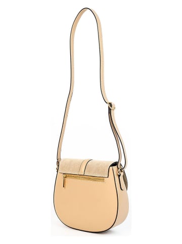 Victor & Hugo Paris Leder-Umhängetasche "Rhea" in Beige - (B)24 x (H)19 x (T)6 cm