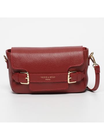 Victor & Hugo Paris Leder-Umhängetasche "Lyana" in Bordeaux - (B)22 x (H)15 x (T)6 cm