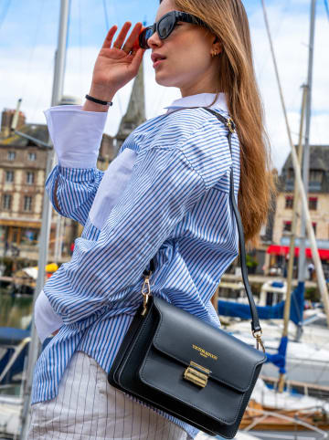 Victor & Hugo Paris Leder-Umhängetasche "Chanon" in Schwarz - (B)22,5 x (H)15 x (T)6,5 cm