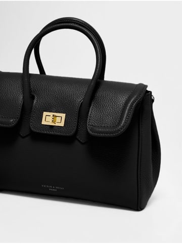 Victor & Hugo Paris Skórzana torebka "Bagatelle" w kolorze czarnym - 31 x 23 x 9 cm