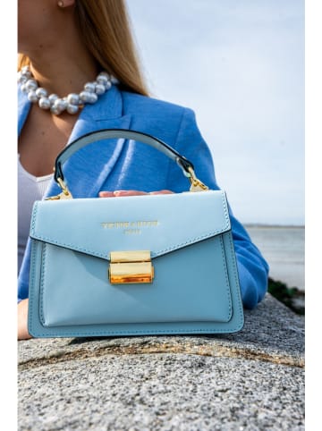 Victor & Hugo Paris Leder-Henkeltasche "Leah" in Hellblau - (B)18,5 x (H)12,5 x (T)6 cm
