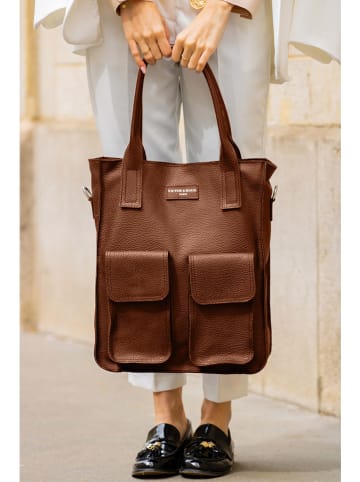 Victor & Hugo Paris Leren shopper "Noa" bruin - (B)34 x (H)38 x (D)11 cm