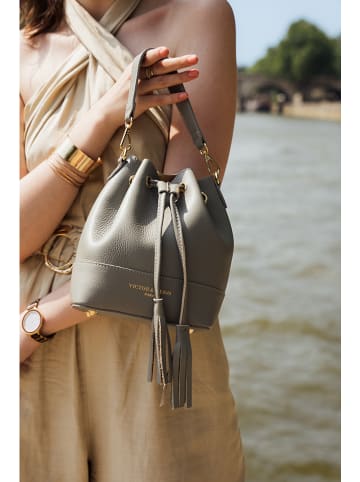 Victor & Hugo Paris Leder-Henkeltasche "Mini Livy" in Grau - (B)18 x (H)21 x (T)11 cm