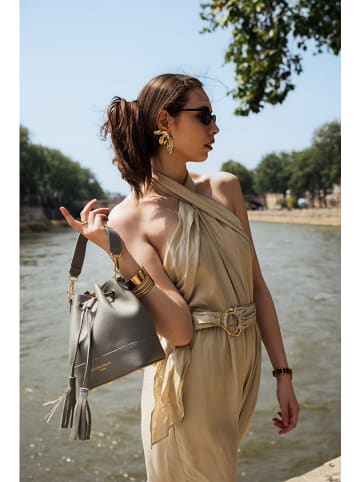 Victor & Hugo Paris Leder-Henkeltasche "Mini Livy" in Grau - (B)18 x (H)21 x (T)11 cm