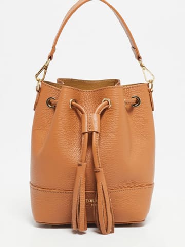 Victor & Hugo Paris Leder-Schultertasche " Mini Livy" in Hellbraun - (B)18 x (H)21,5 x (T)11 cm