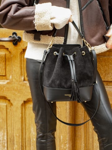 Victor & Hugo Paris Leren handtas "Livy" zwart - (B)21,5 x (H)27 x (D)15 cm