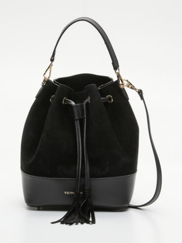 Victor & Hugo Paris Leder-Henkeltasche "Livy" in Schwarz - (B)21,5 x (H)27 x (T)15 cm