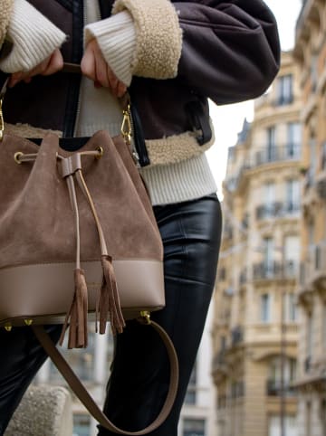 Victor & Hugo Paris Leder-Henkeltasche "Livy" in Braun - (B)21,5 x (H)27 x (T)15 cm