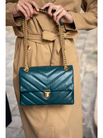 Victor & Hugo Paris Leder-Umhängetasche in Petrol - (B)26 x (H)18 x (T)9,5 cm