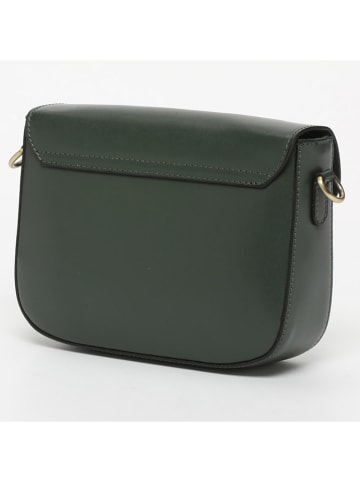 Victor & Hugo Paris Leder-Umhängetasche "Elaine" in Dunkelgrün - (B)26 x (H)16 x (T)6 cm