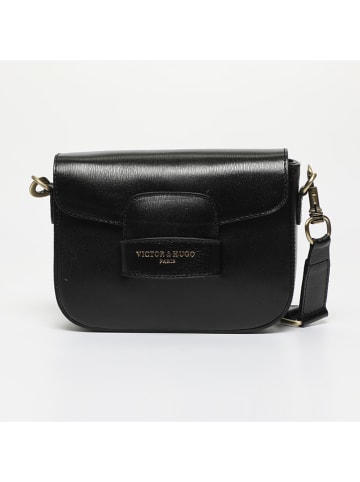 Victor & Hugo Paris Leren schoudertas "Eliane" zwart - (B)25 x (H)16 x (D)6 cm