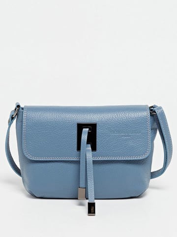 Victor & Hugo Paris Leder-Umhängetasche "Joyce" in Blau - (B)26 x (H)16 x (T)6 cm