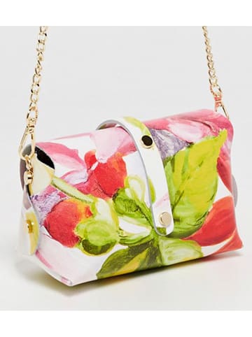 Victor & Hugo Paris Leder-Umhängetasche "Zephyrf" in Creme/ Rosa/ Grün - (B)16 x (H)10 x (T)9 cm