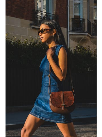 Victor & Hugo Paris Skórzana torebka "Amel" w kolorze brązowym - 22,5 x 18,5 x 6 cm