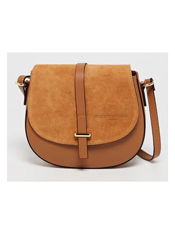 Victor & Hugo Paris Skórzana torebka "Amel" w kolorze karmelowym - 22,5 x 18,5 x 6 cm